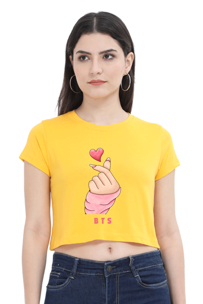 BTS LOVE premium pure cotton crop top