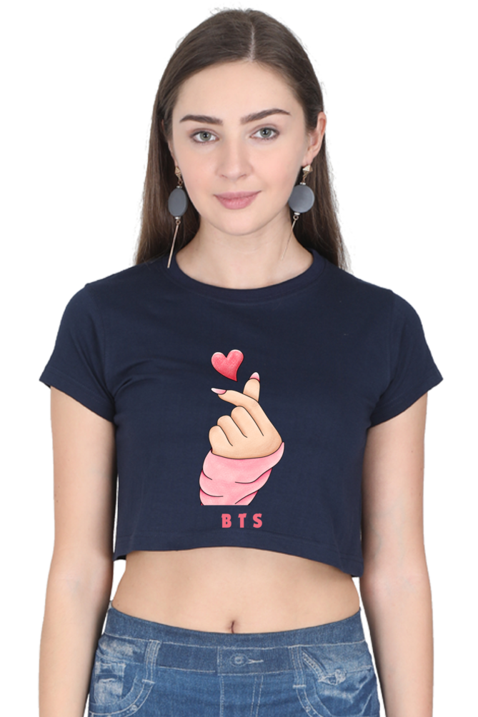 BTS LOVE premium pure cotton crop top