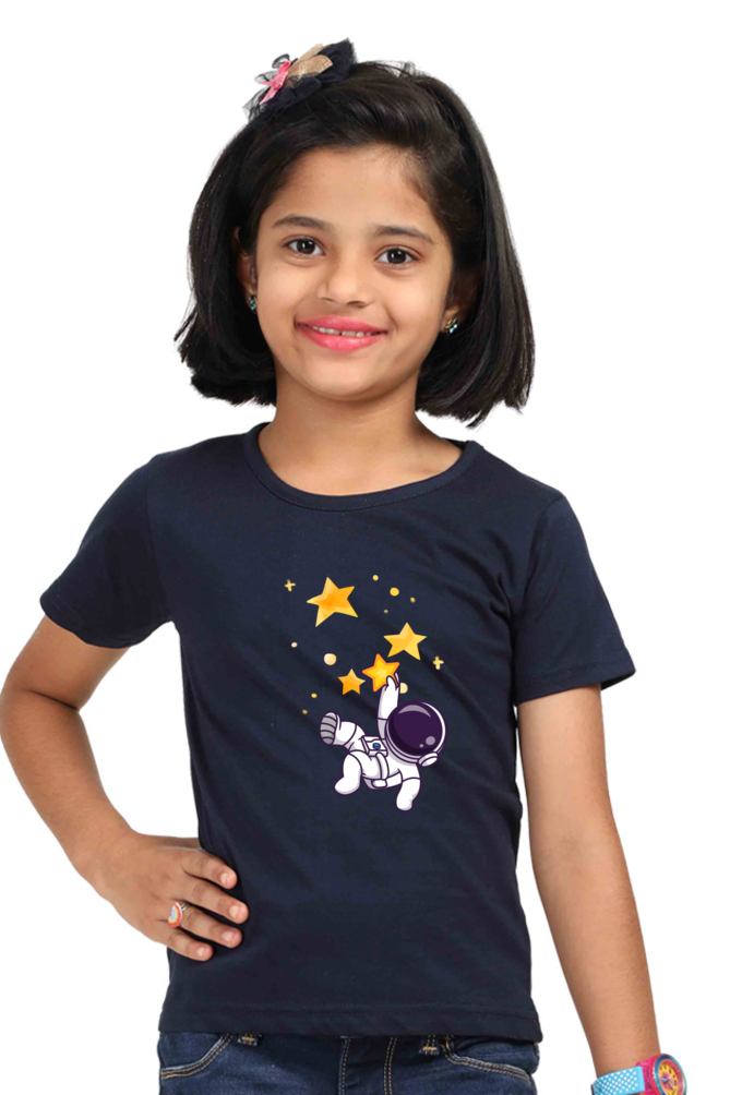 SPACE STARS premium pure cotton girl T-shirt