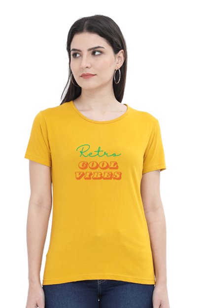 COOL VIBES premium pure cotton T-shirt for women