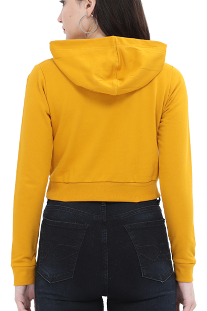 SOLID KM LIGHT premium pure cotton CROP HOODIE for women