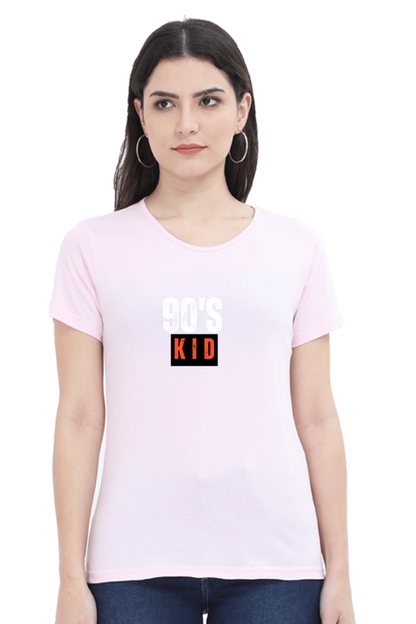 90's KID premium pure cotton T-shirt for women