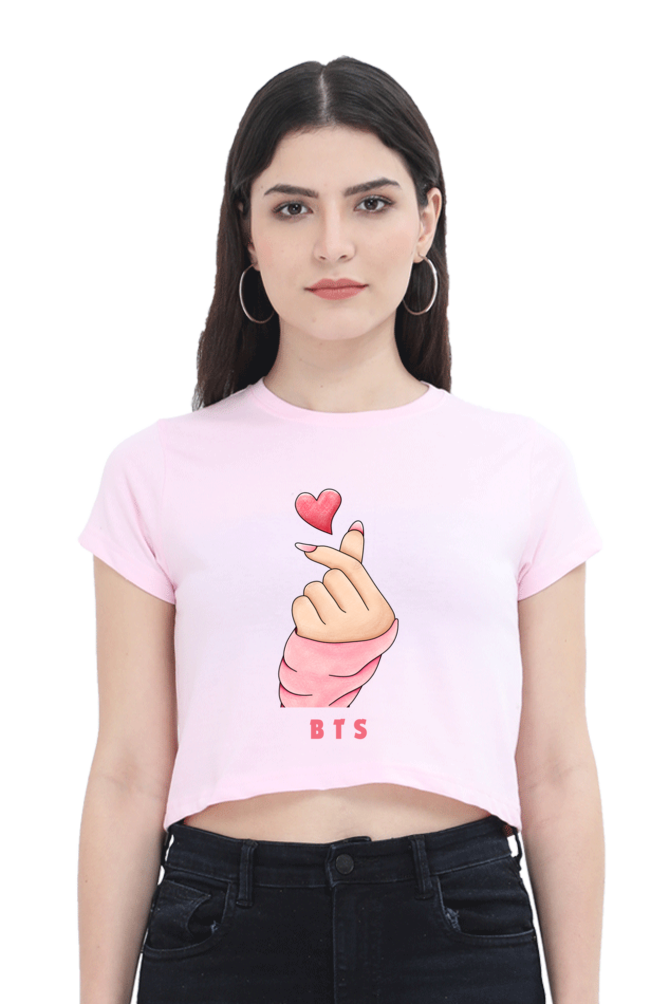 BTS LOVE premium pure cotton crop top