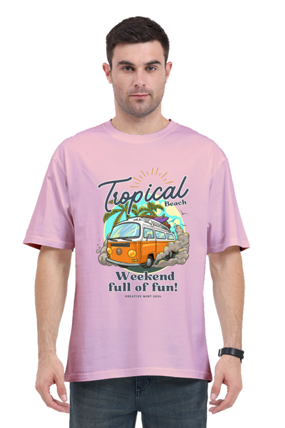 TROPICAL classic oversized UNISEX premium pure cotton T-shirt