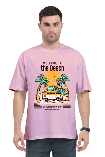 THE BEACH classic oversized UNISEX premium pure cotton T-shirt