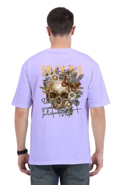 BLOOM SKULL classic oversized UNISEX premium pure cotton T-shirt