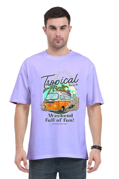 TROPICAL classic oversized UNISEX premium pure cotton T-shirt