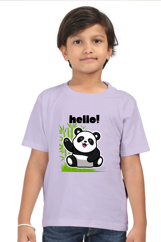 HELLO PANDA premium pure cotton boy T-shirt