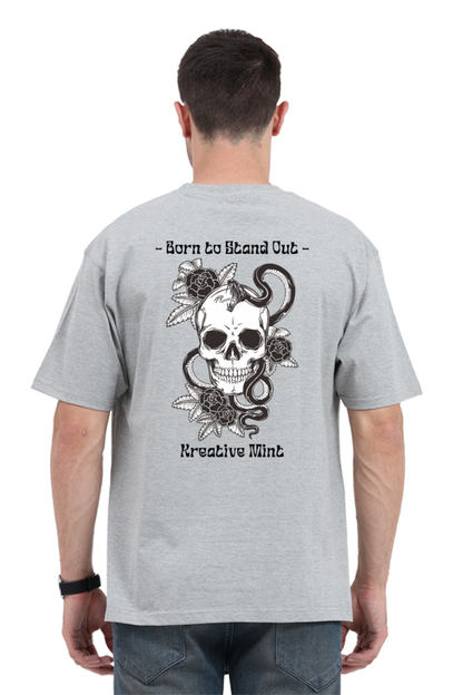 SKULL N FLOWER classic oversized UNISEX premium pure cotton T-shirt