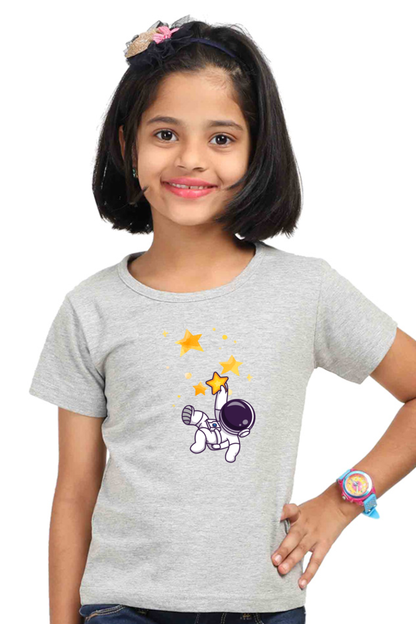 SPACE STARS premium pure cotton girl T-shirt
