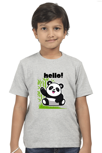 HELLO PANDA premium pure cotton boy T-shirt