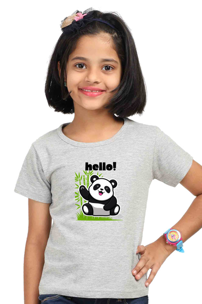 HELLO PANDA premium pure cotton girl T-shirt