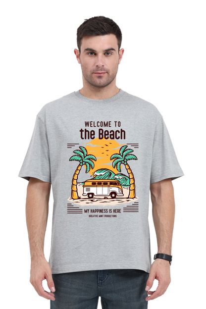 THE BEACH classic oversized UNISEX premium pure cotton T-shirt