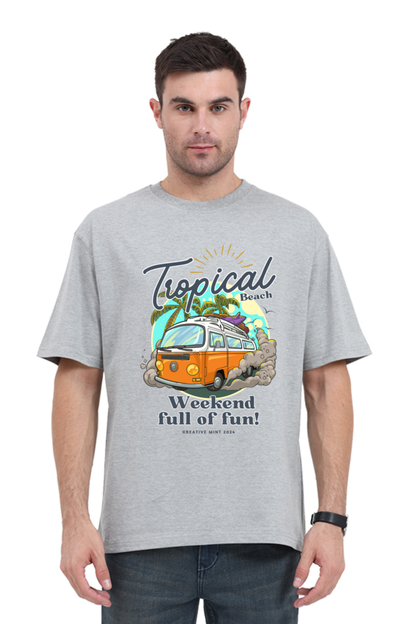 TROPICAL classic oversized UNISEX premium pure cotton T-shirt