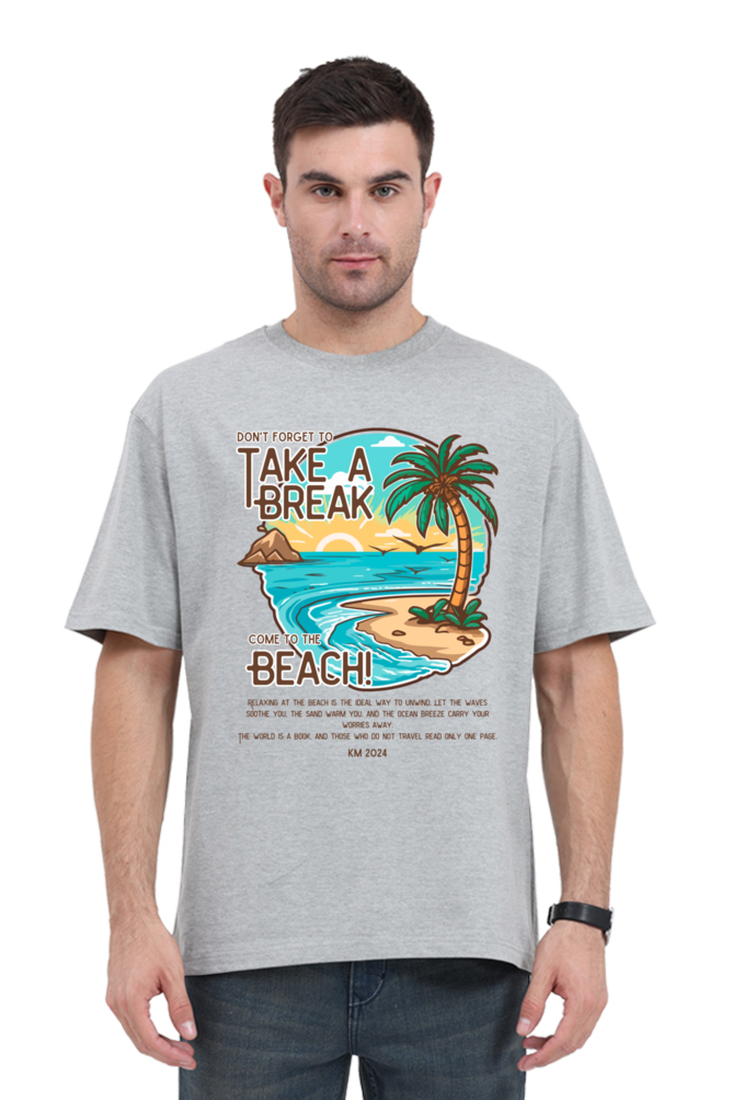 TAKE A BREAK classic oversized UNISEX premium pure cotton T-shirt
