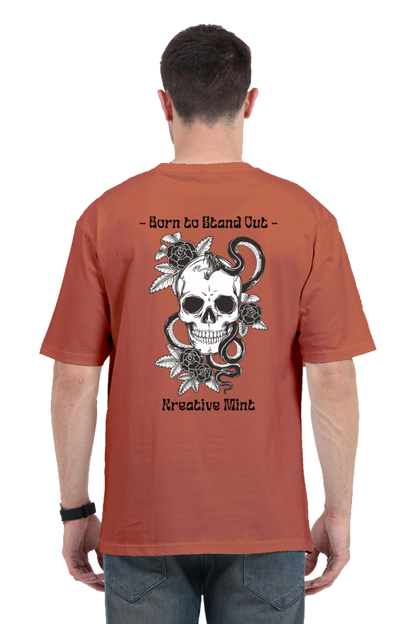 SKULL N FLOWER classic oversized UNISEX premium pure cotton T-shirt