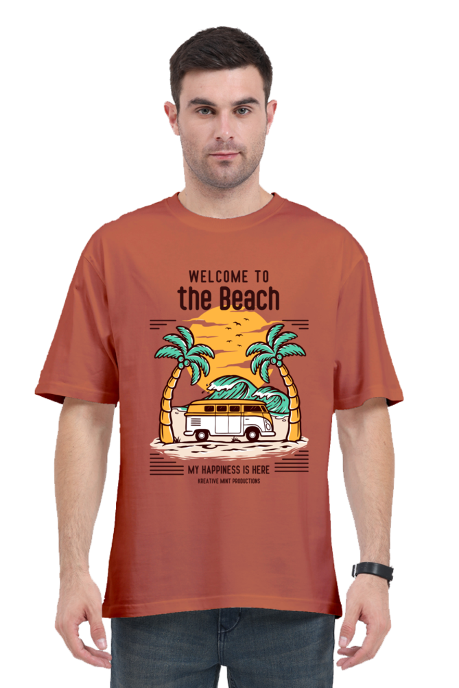 THE BEACH classic oversized UNISEX premium pure cotton T-shirt