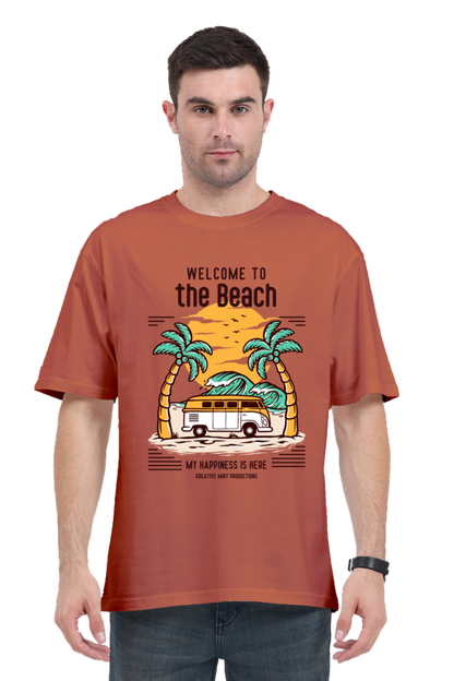 THE BEACH classic oversized UNISEX premium pure cotton T-shirt