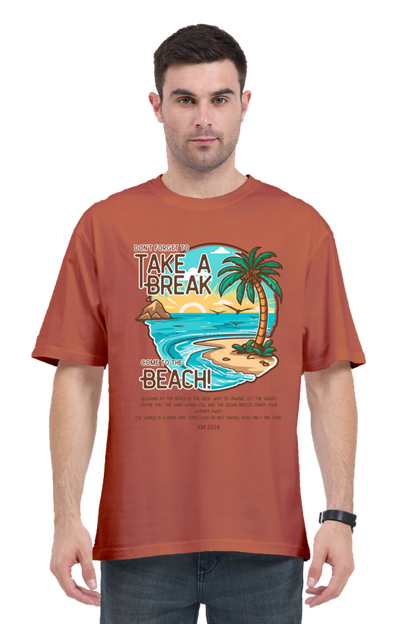TAKE A BREAK classic oversized UNISEX premium pure cotton T-shirt