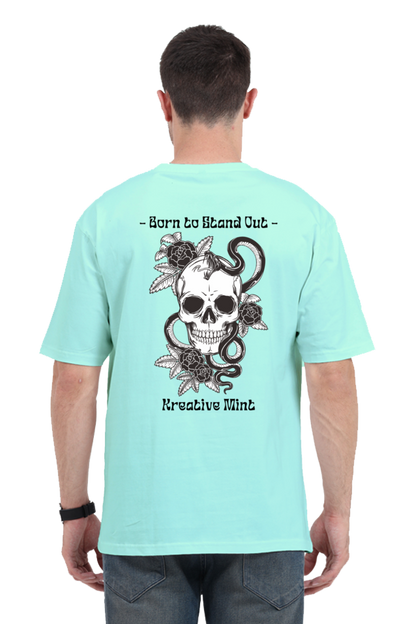 SKULL N FLOWER classic oversized UNISEX premium pure cotton T-shirt