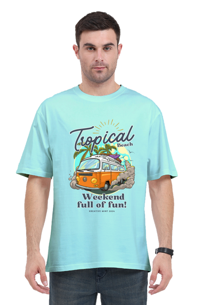 TROPICAL classic oversized UNISEX premium pure cotton T-shirt