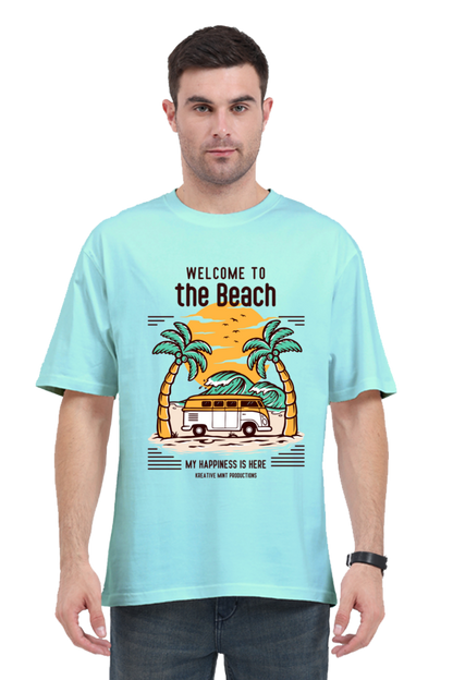 THE BEACH classic oversized UNISEX premium pure cotton T-shirt