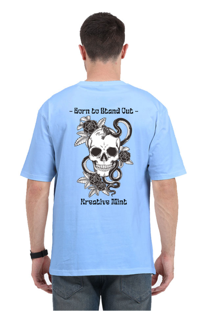 SKULL N FLOWER classic oversized UNISEX premium pure cotton T-shirt