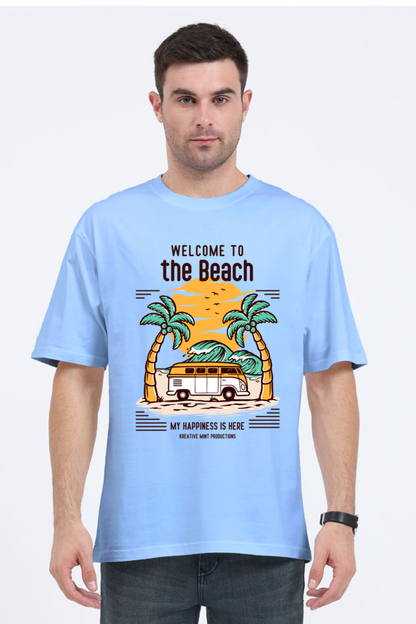 THE BEACH classic oversized UNISEX premium pure cotton T-shirt