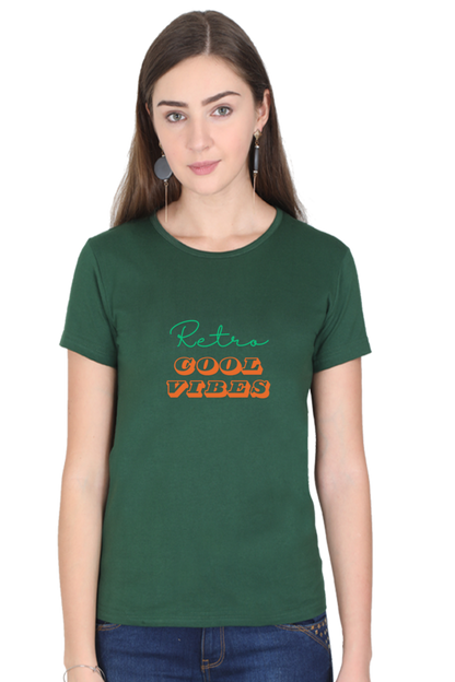 COOL VIBES premium pure cotton T-shirt for women