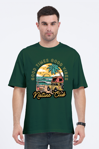 NATURE CLUB classic oversized UNISEX premium pure cotton T-shirt