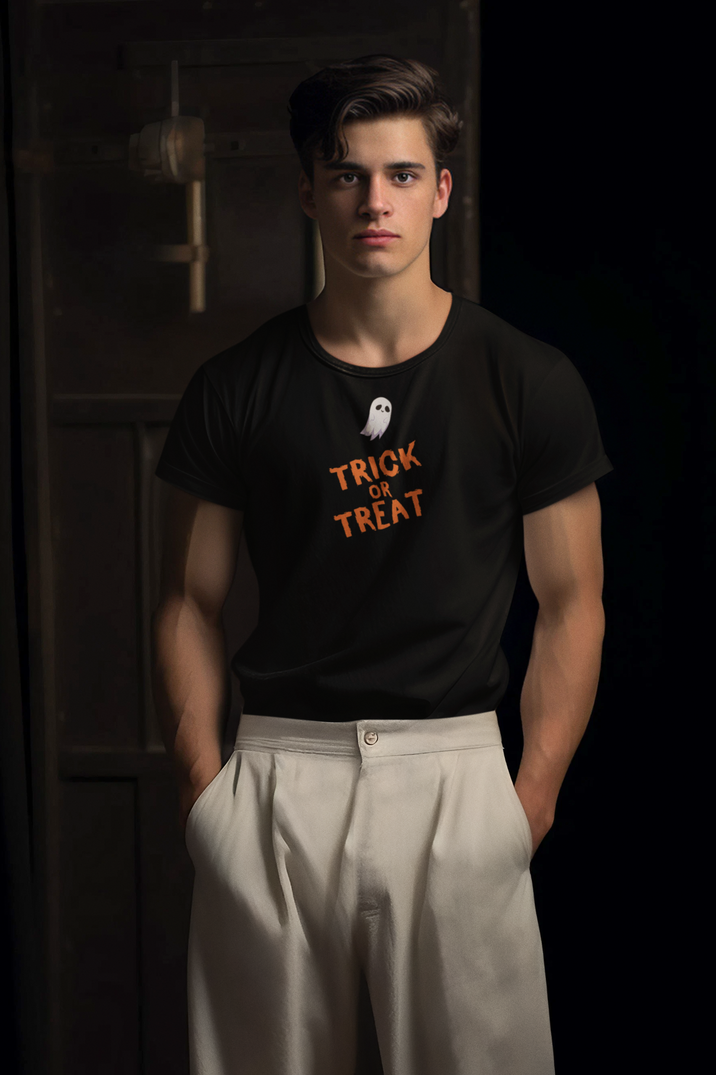 TRICK OR TREAT Halloween premium pure cotton T-shirt for men