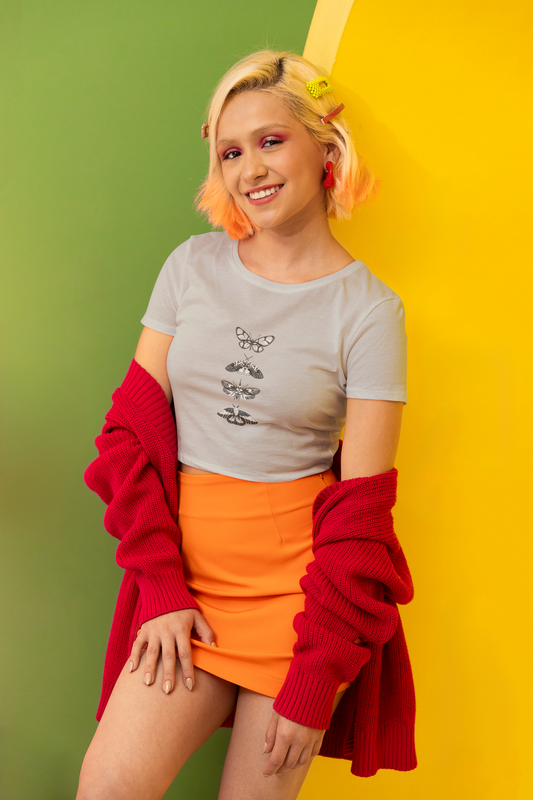 Women's Aligned Butterfly  Crop Top