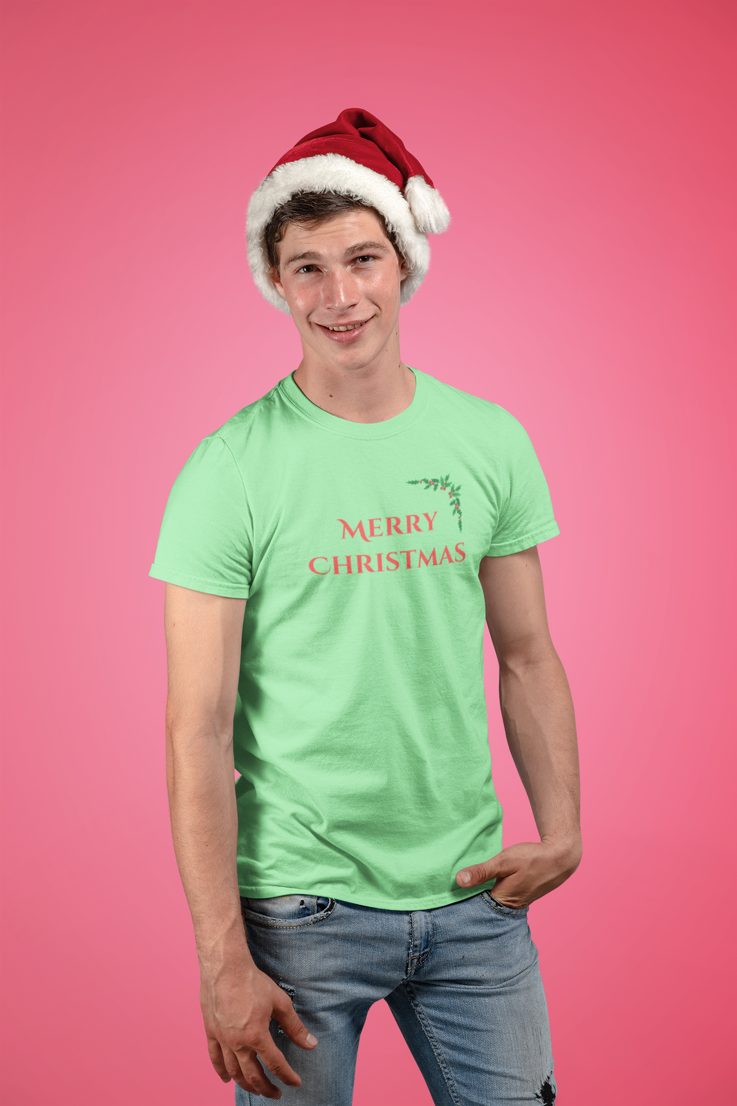 MERRY CHRISTMAS premium black pure cotton T-shirt for men