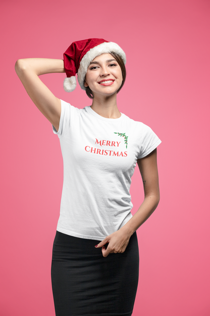 MERRY CHRISTMAS premium black pure cotton T-shirt for women