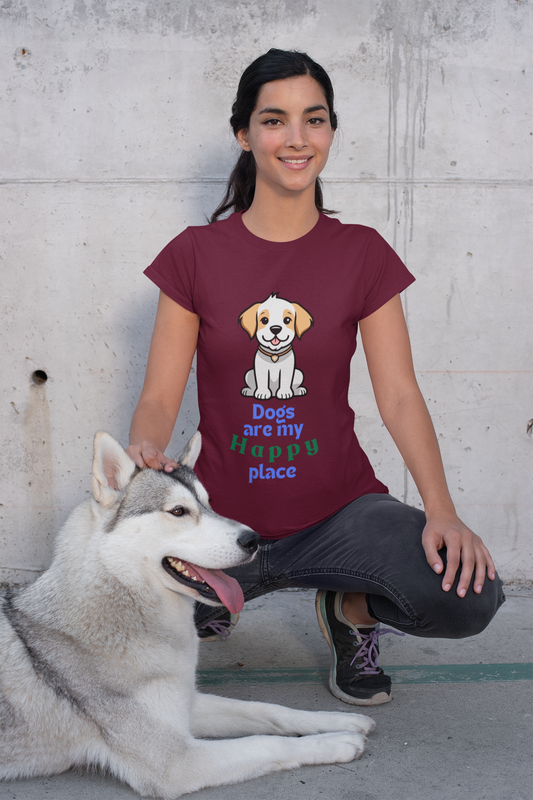HAPPY PLACE premium pure cotton T-shirt for women