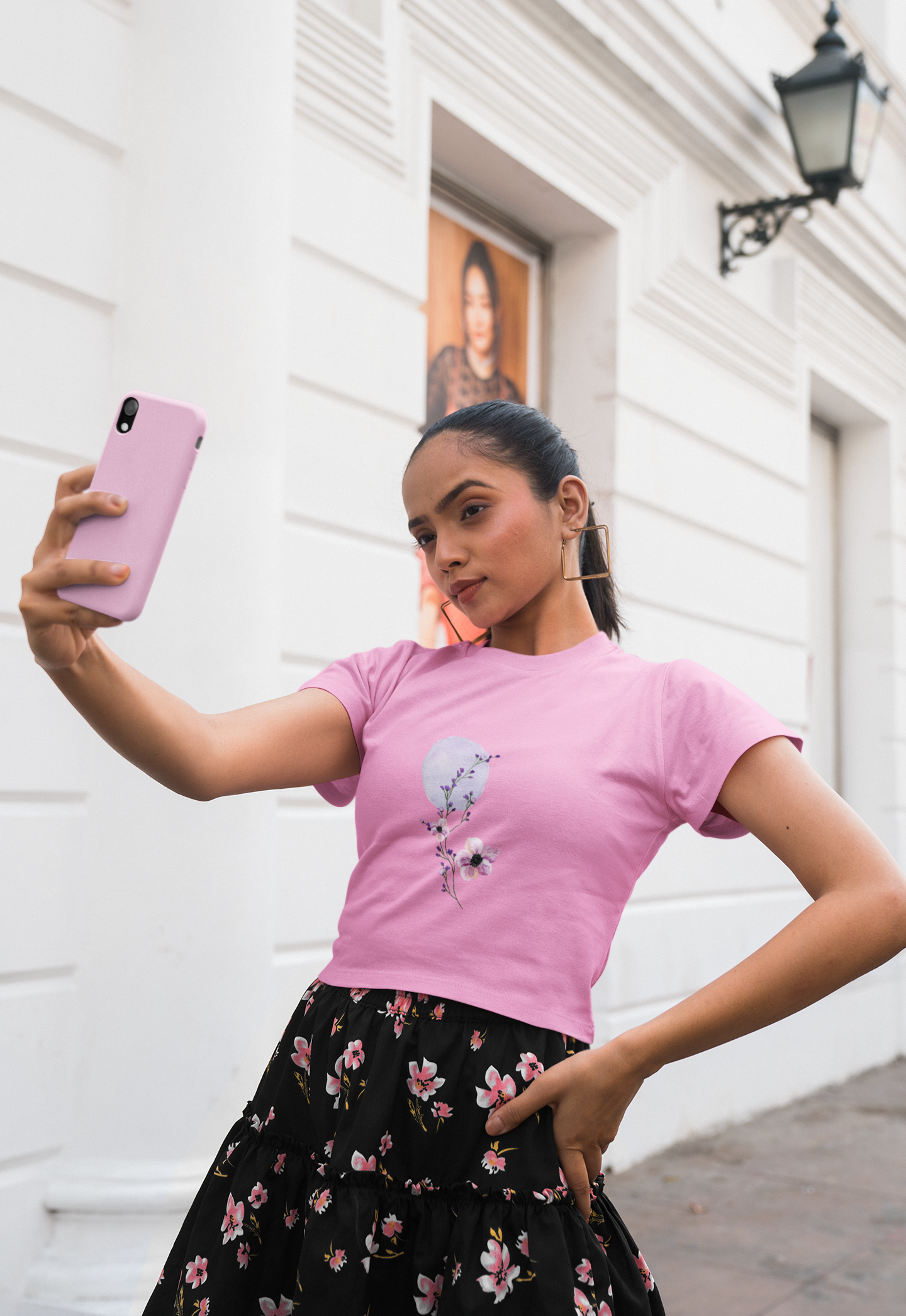 Women's Moon Flower Crop Top