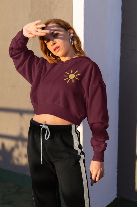 SUNSHINE premium pure cotton CROP HOODIE for women