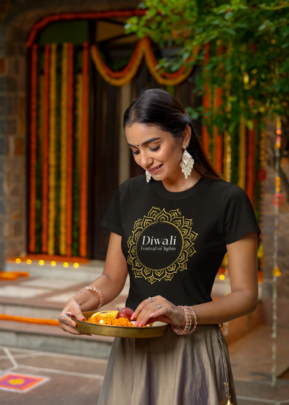 DIWALI - rangoli premium pure cotton T-shirt for women