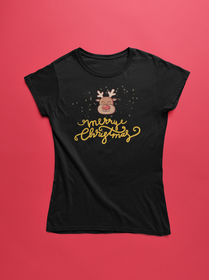 MERRY CHRISTMAS Moose - premium pure cotton T-shirt for women