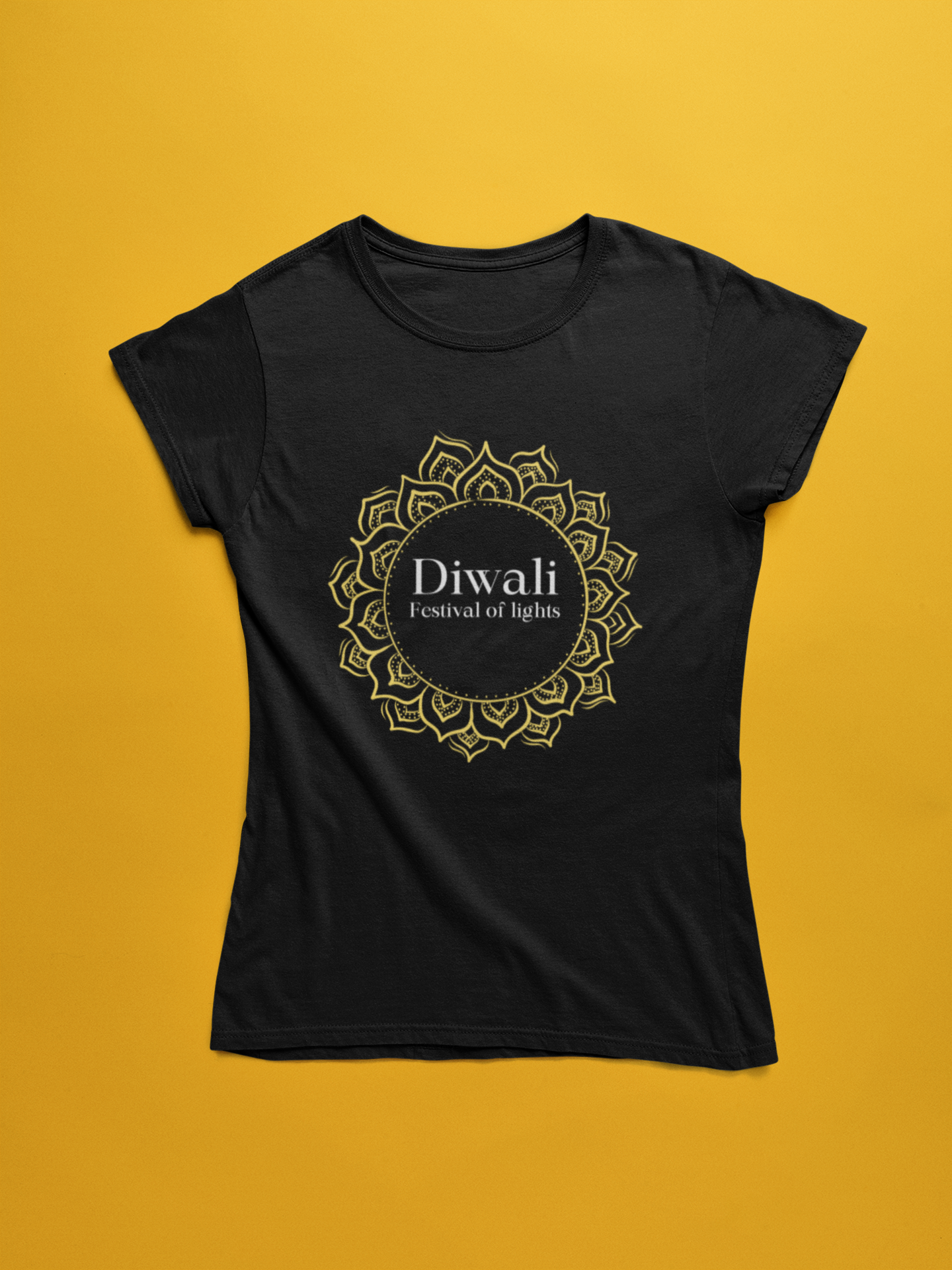 DIWALI - rangoli premium pure cotton T-shirt for women