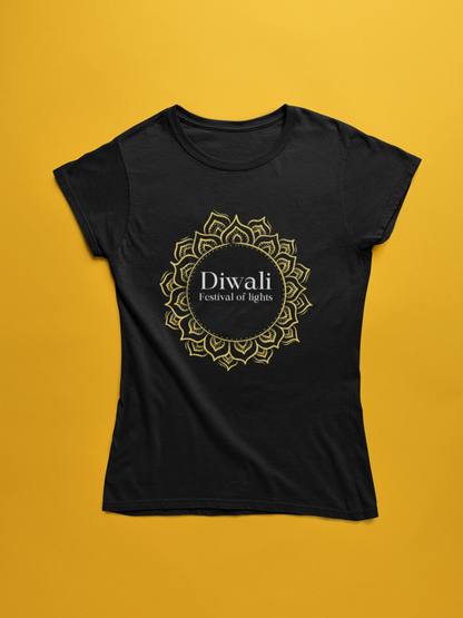 DIWALI - rangoli premium pure cotton T-shirt for women