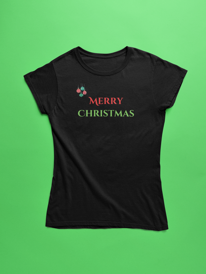 MERRY CHRISTMAS premium pure cotton T-shirt for women