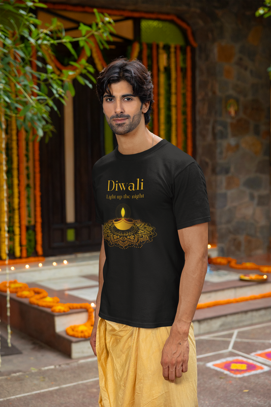 DIWALI DIYA premium pure cotton T-shirt for men