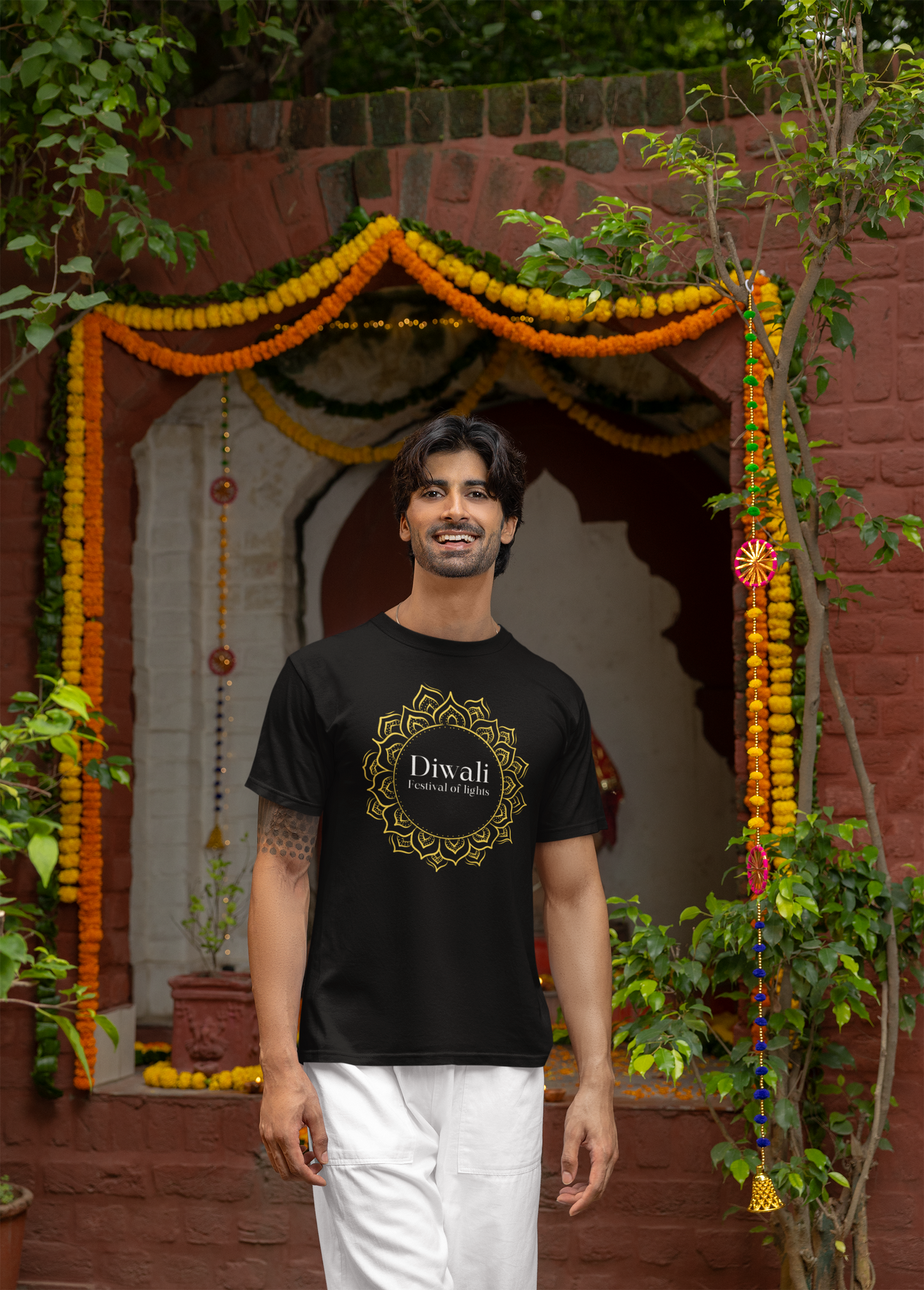 DIWALI - rangoli premium pure cotton T-shirt for men