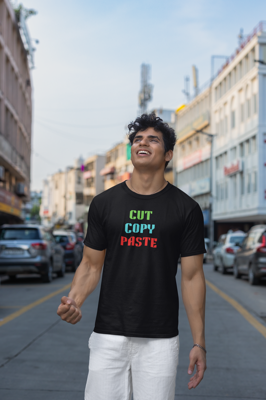 CUT COPY PASTE premium pure cotton T-shirt for men
