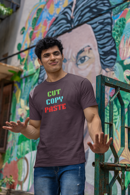 CUT COPY PASTE premium pure cotton T-shirt for men