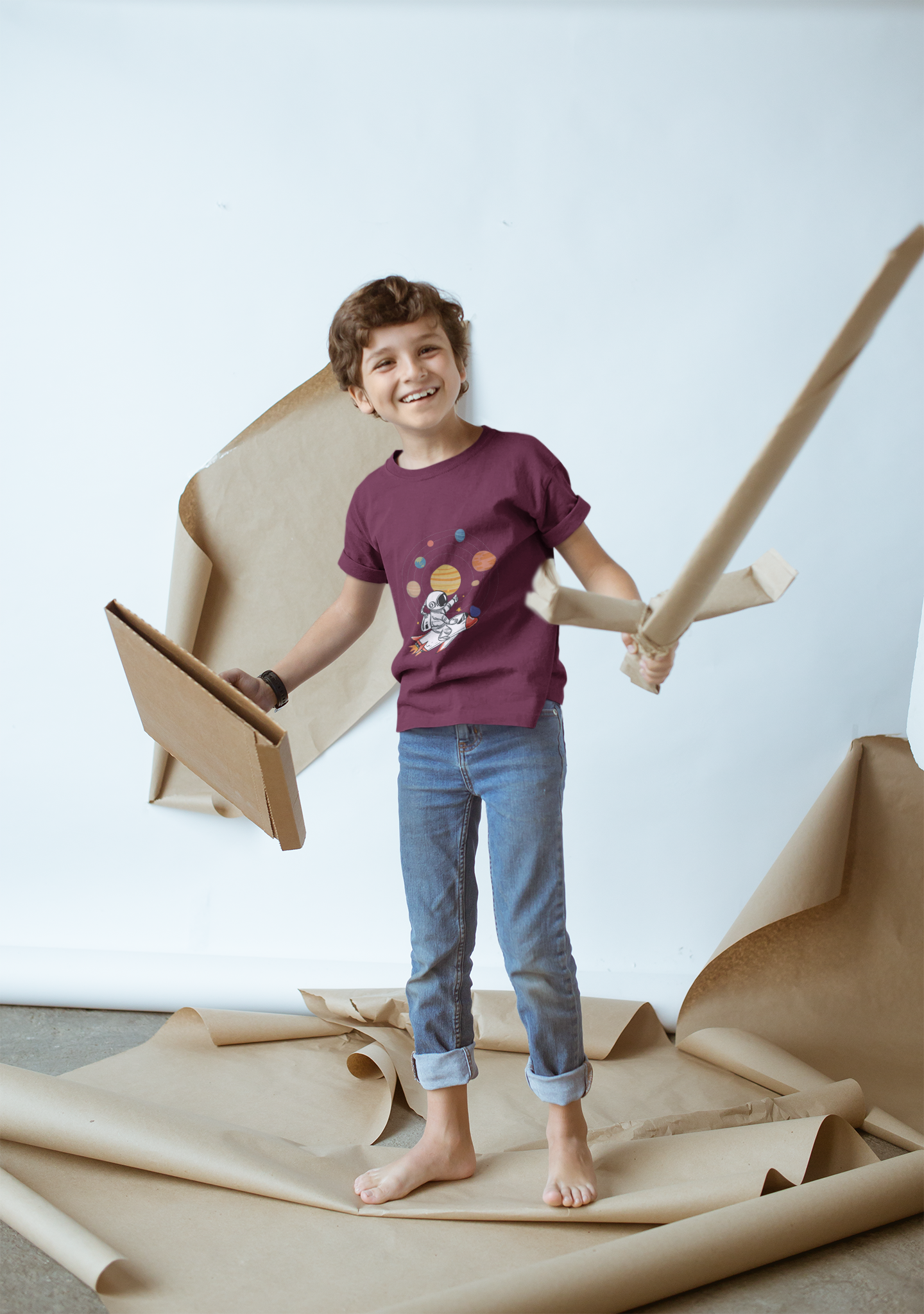 SPACE PLANETS premium pure cotton boy T-shirt