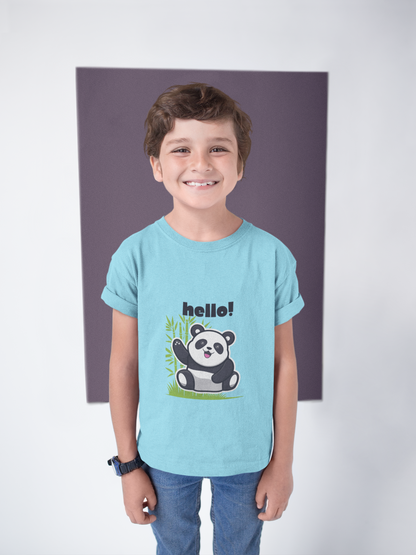 HELLO PANDA premium pure cotton boy T-shirt