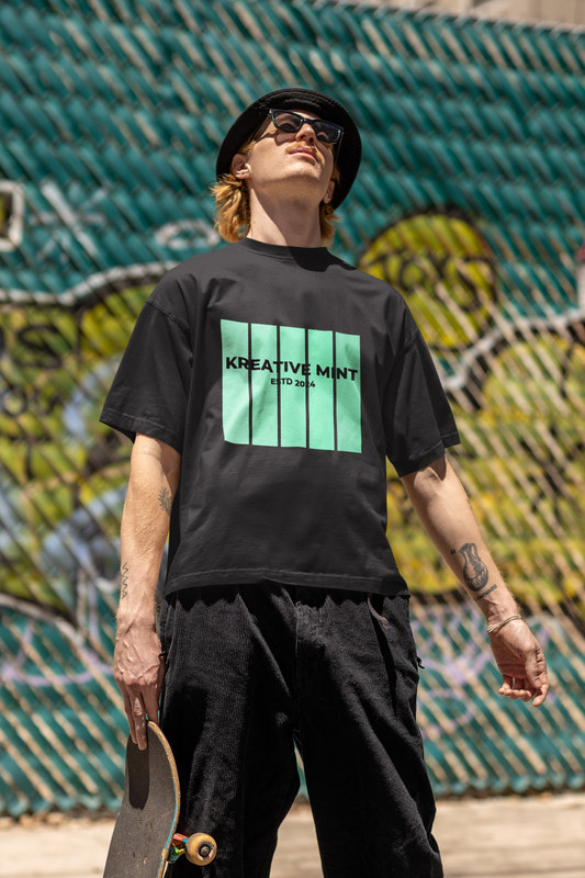 KREATIVE MINT GRADIENTS  standard oversized UNISEX premium pure cotton T-shirt
