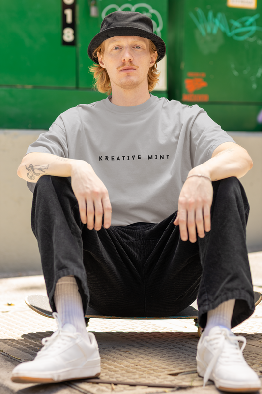 KM MINIMALIST BLACK standard oversized UNISEX premium pure cotton T-shirt
